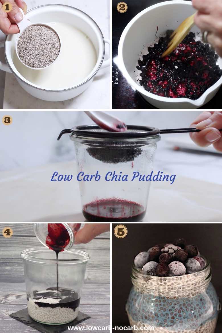 Blueberries Chia Pudding Collage