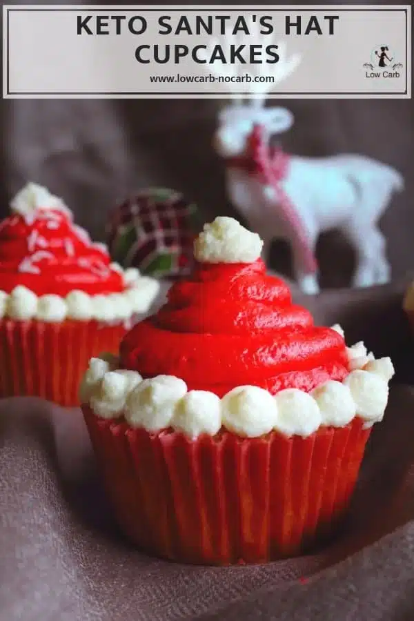 Keto Santa Hats Cupcakes