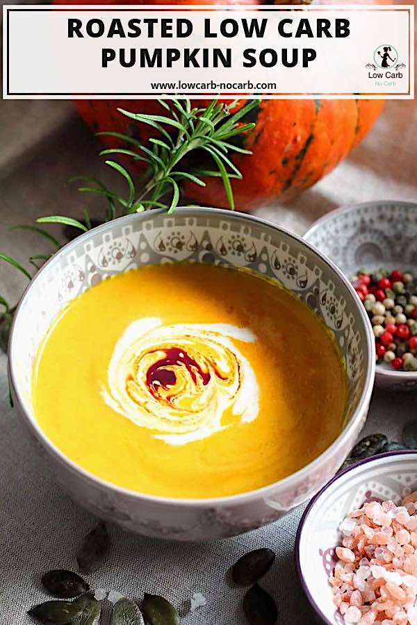 Roasted Low Carb Pumpkin Soup Recipe #Roasted #LowCarb #Pumpkin #Soup #Recipe #keto #diabetes #paleo #glutenfree