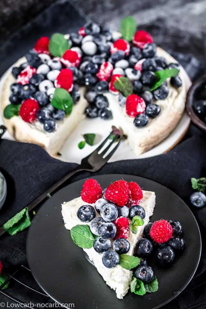 Yogurt Cheesecake piece with berries