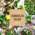 4 different pictures of Tabbouleh salad