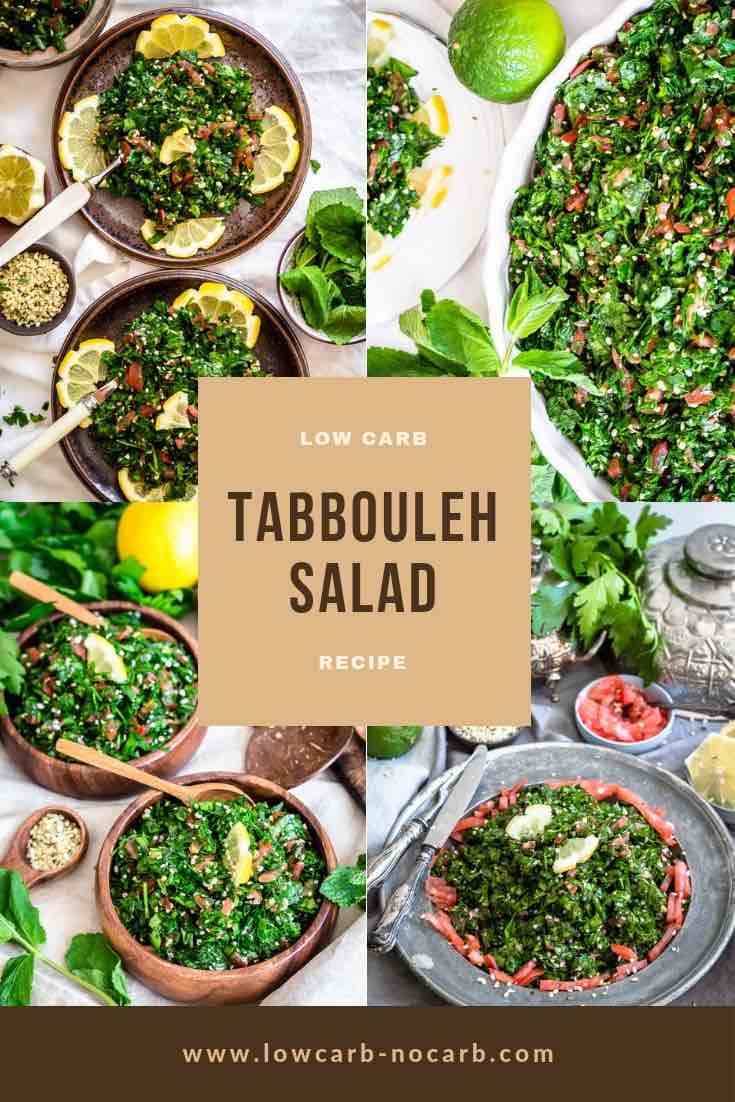 Low Carb Tabbouleh Salad in 4 different variations