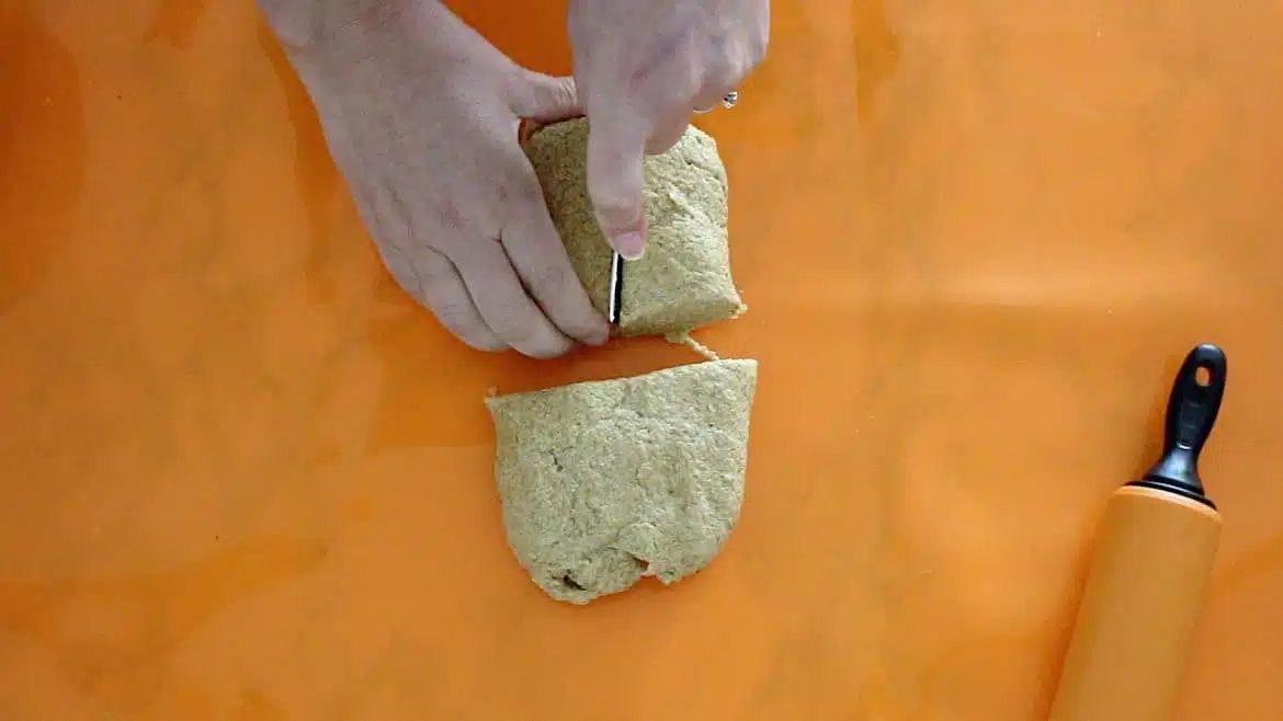 cutting Keto wrap dough