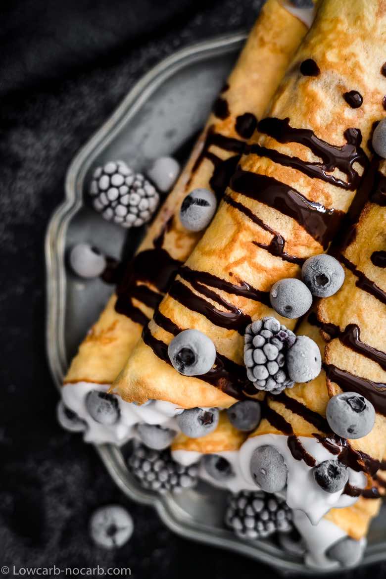 Keto Crepes with Frozen berries