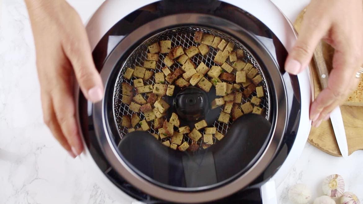 Switching in Air Fryer for Croutons to be made