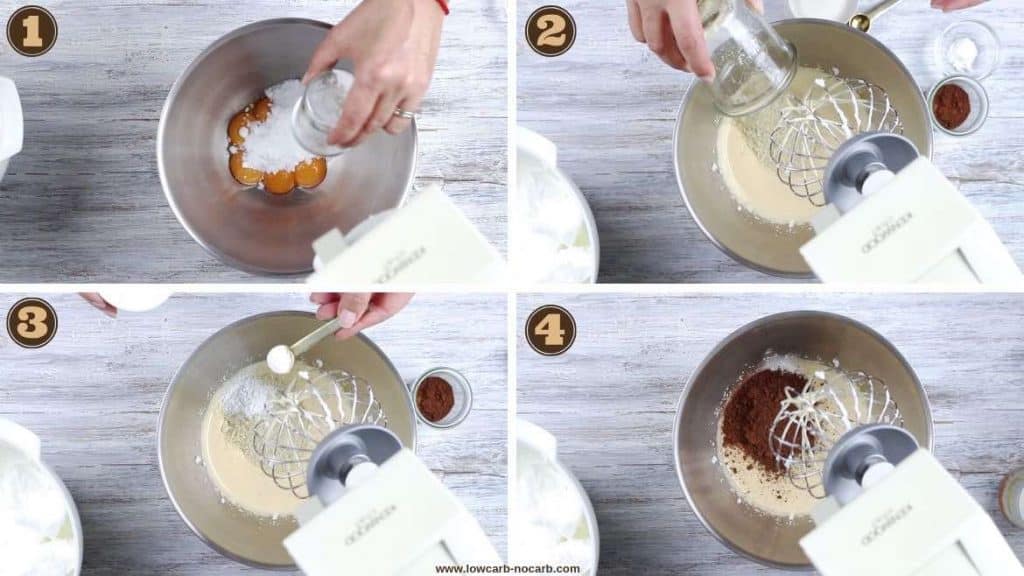 Steps in making Low Carb Cocoa Swiss Roll Cake