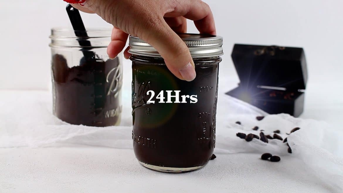 Cold coffee brewed over 24 hours