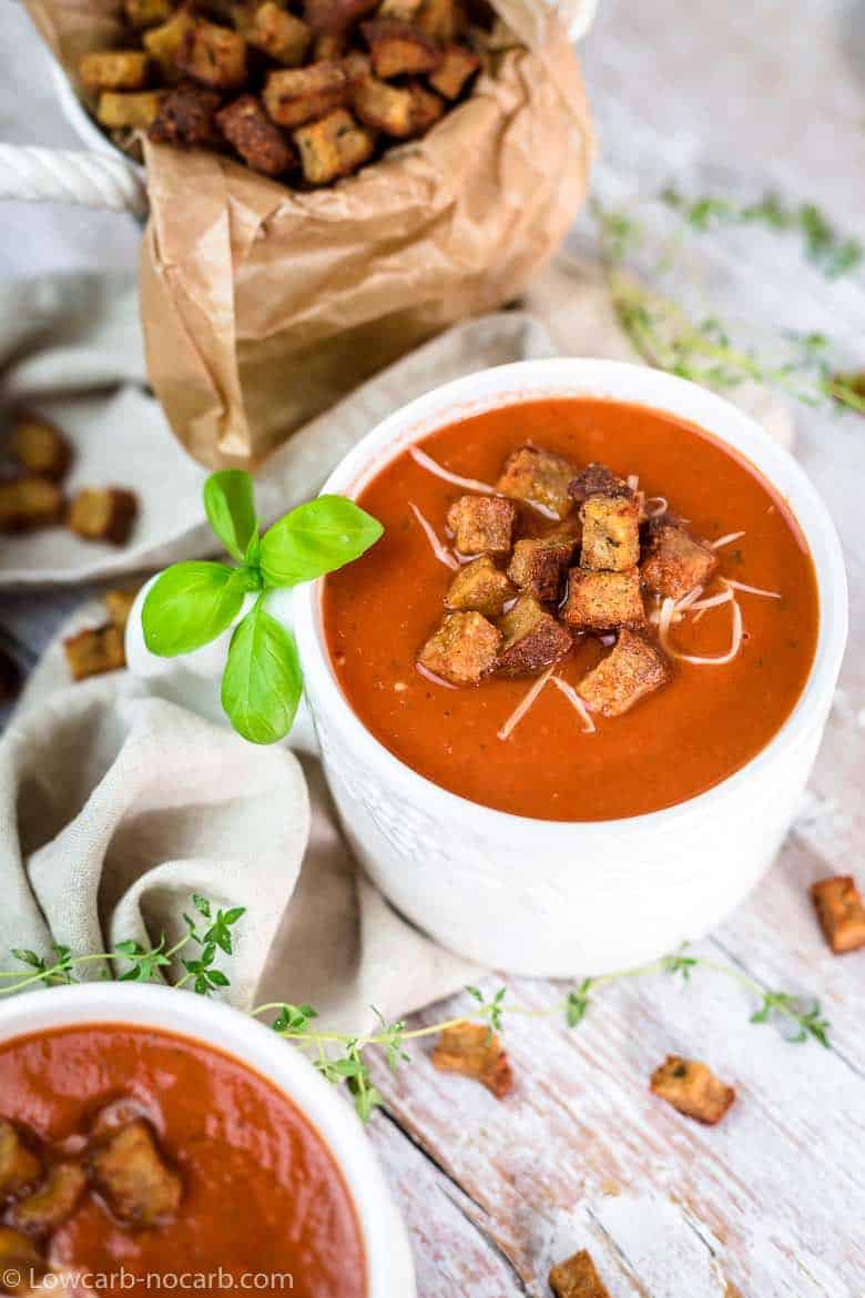 serving fresh beefsteak tomato soup