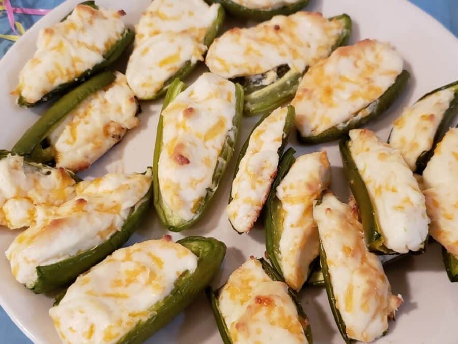 Stuffed peppers with melted cheese