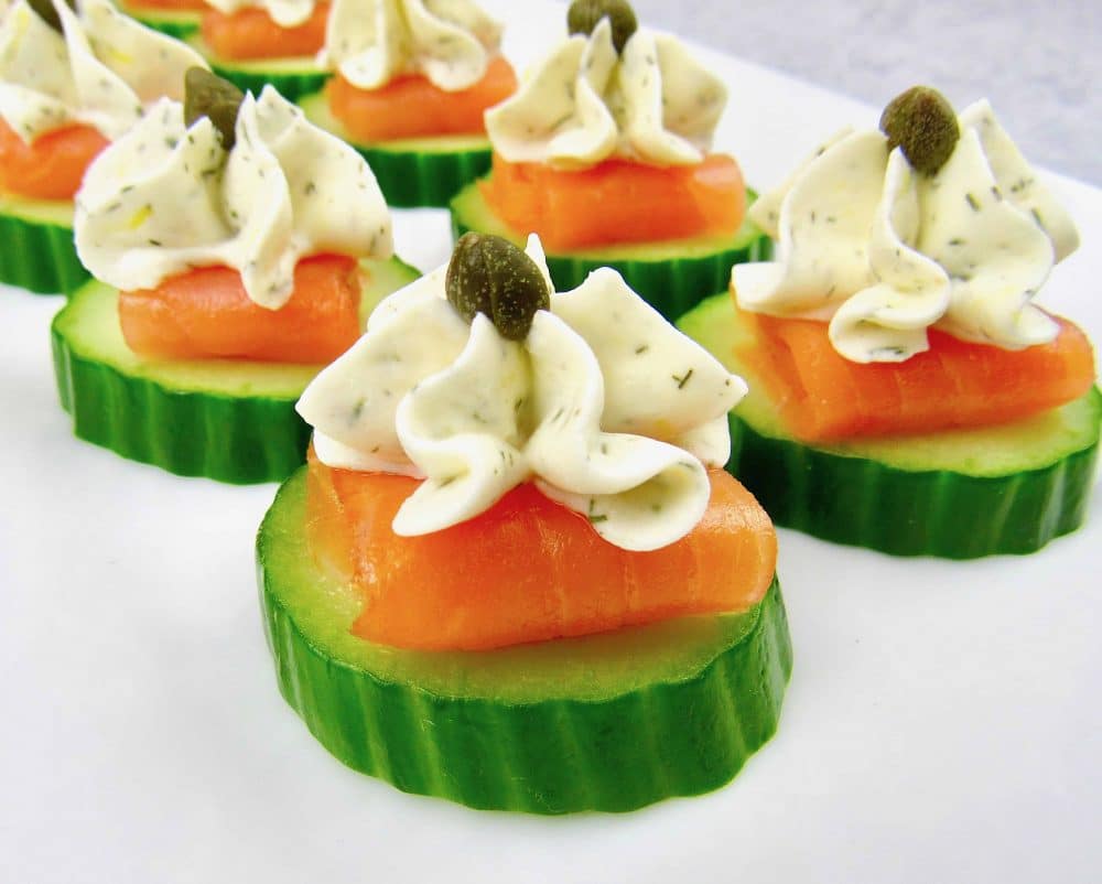 cucumber slices as a finger food