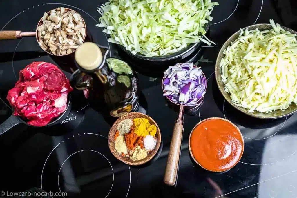 One Pan Cabbage Casserole ingredience needed