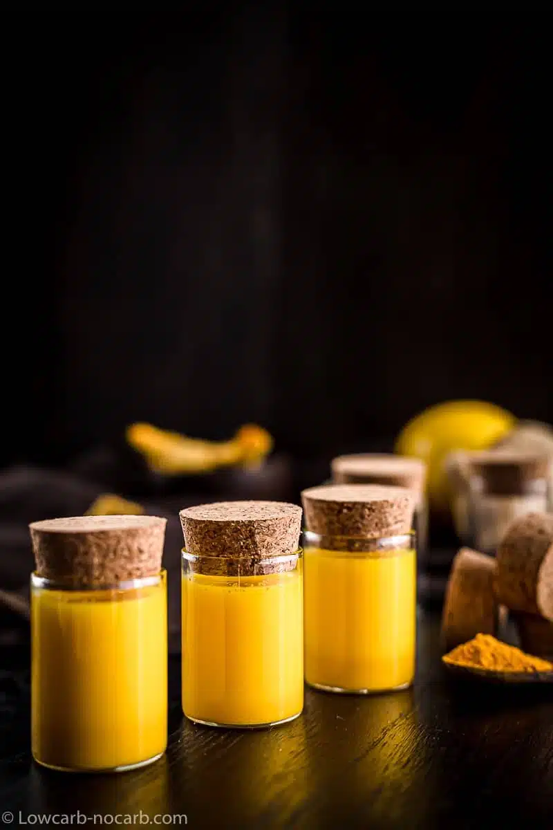 Benefits Of Turmeric in a small shots served