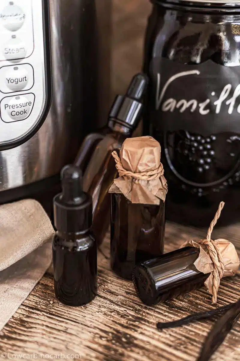 Vanilla Extract in a glass bottles for use