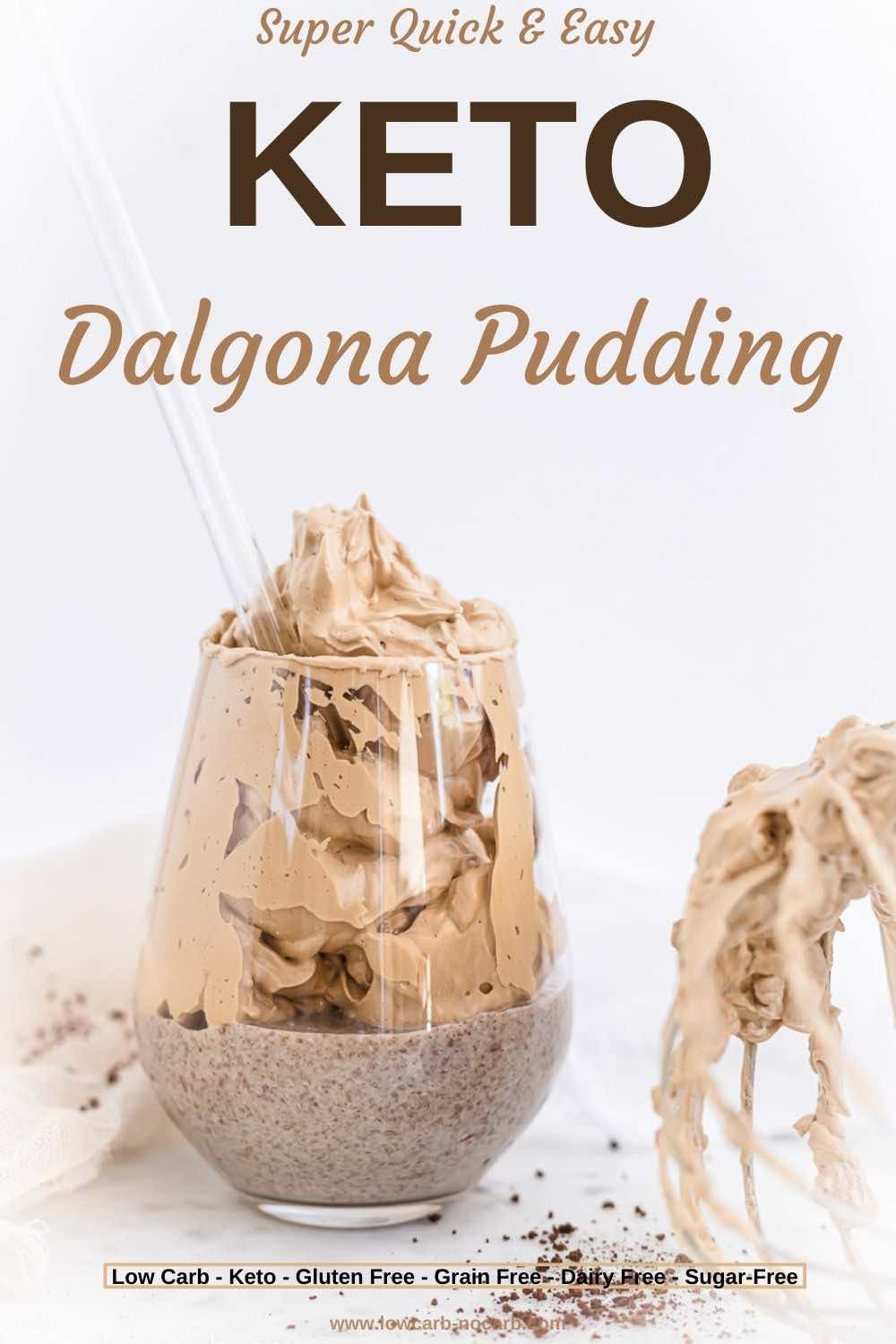 Dalgona Foam inside the Glass of pudding