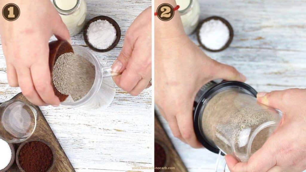 Grinding Chia seeds inside the Magic Bullet