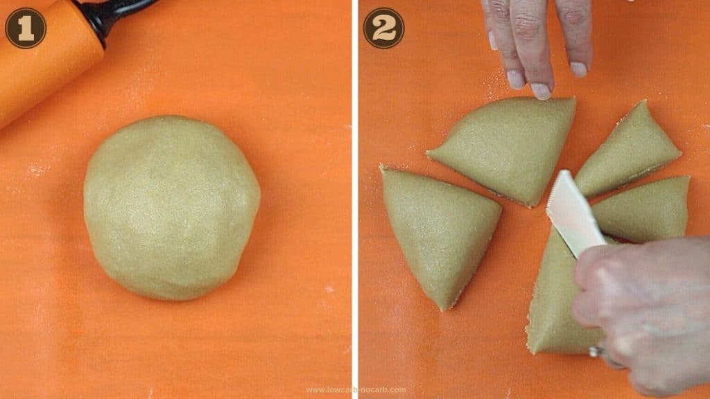 Fiber Fathead Dough cut into smaller pieces
