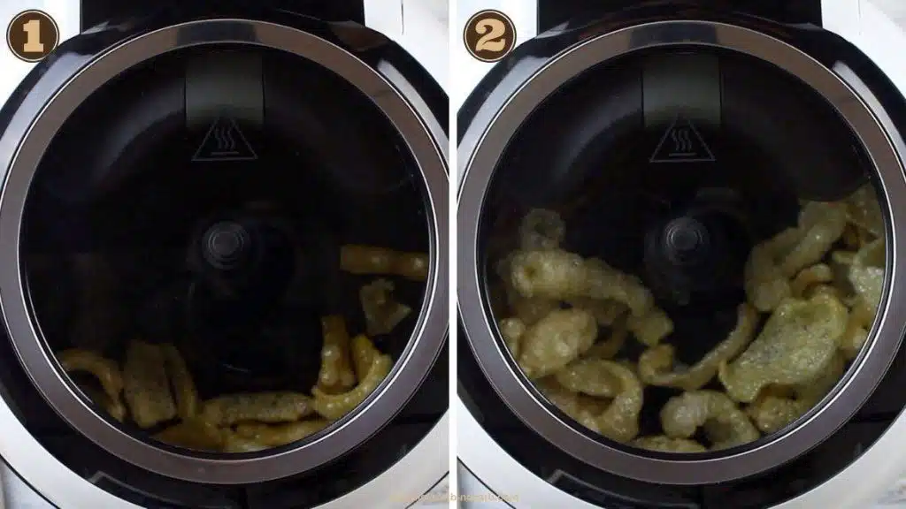 pork rinds being done in the Air Fryer