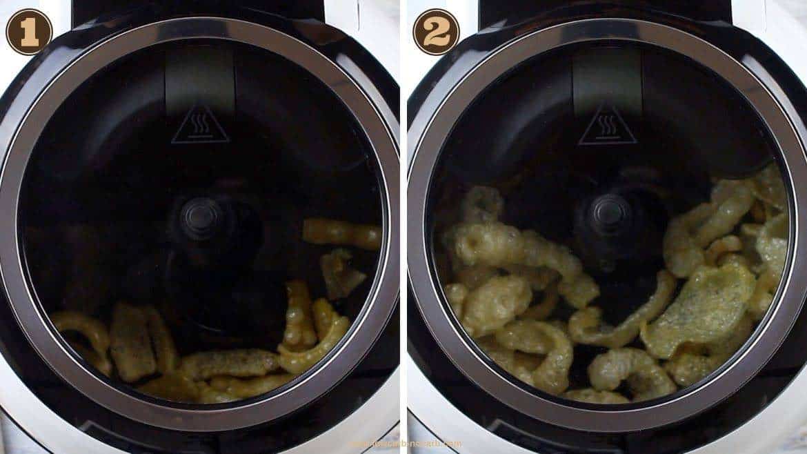 pork rinds being done in the Air Fryer