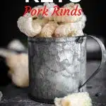 Pork Cracklings in a metal cup