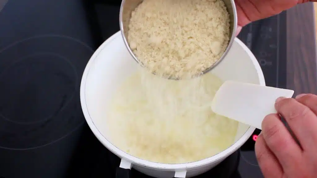 Keto Pizza Dough Recipe adding almond flour