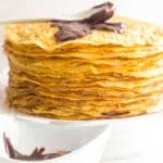 Keto Crepes with Sugar-Free Nutella on top