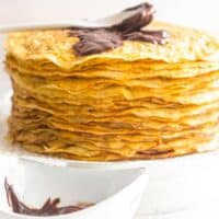 Keto Crepes with Sugar-Free Nutella on top