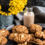 Eas Peanut Butter Cookies spread with peanuts on top
