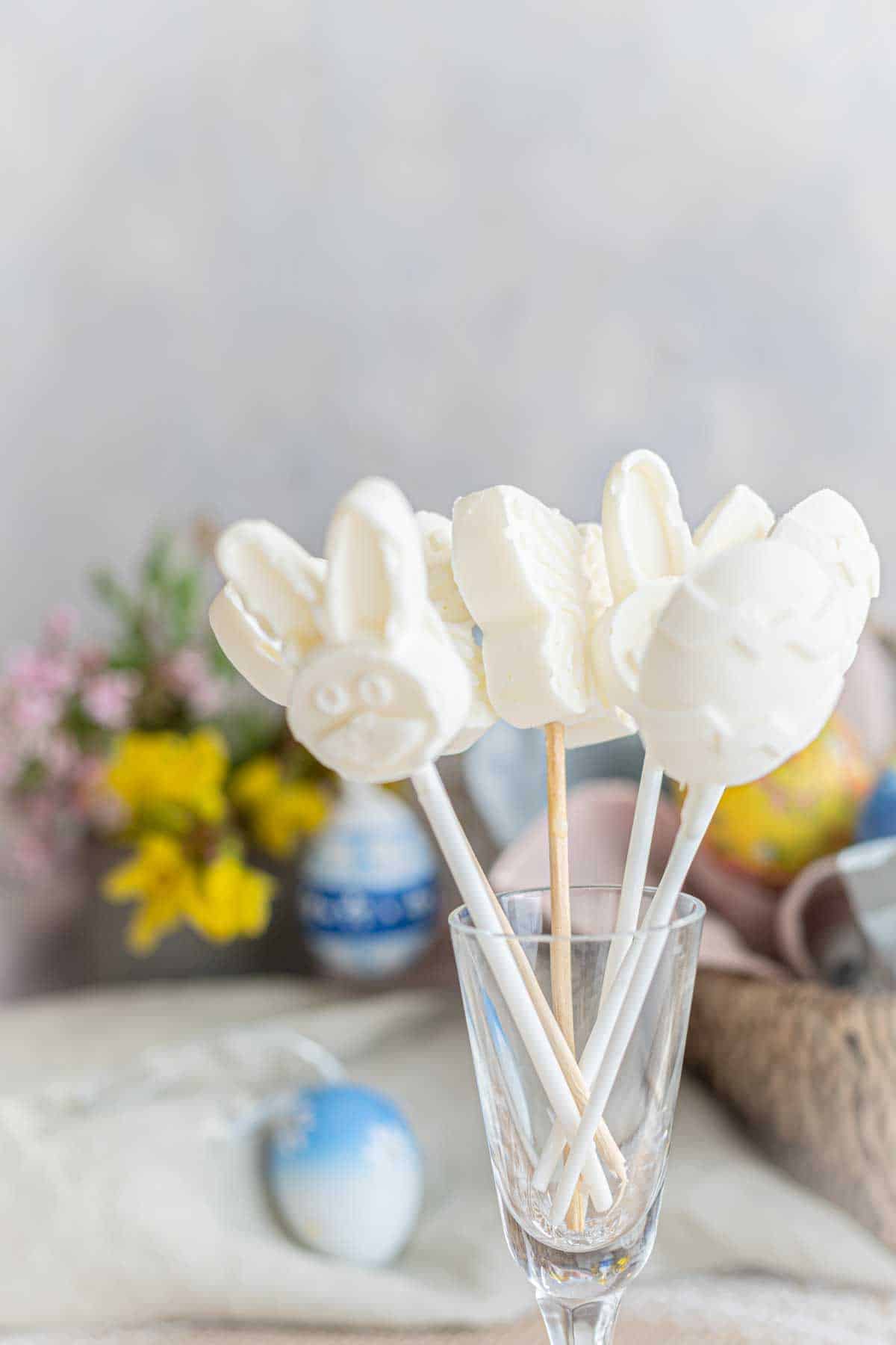 Easter Sugar Free Popsicles inside a glass