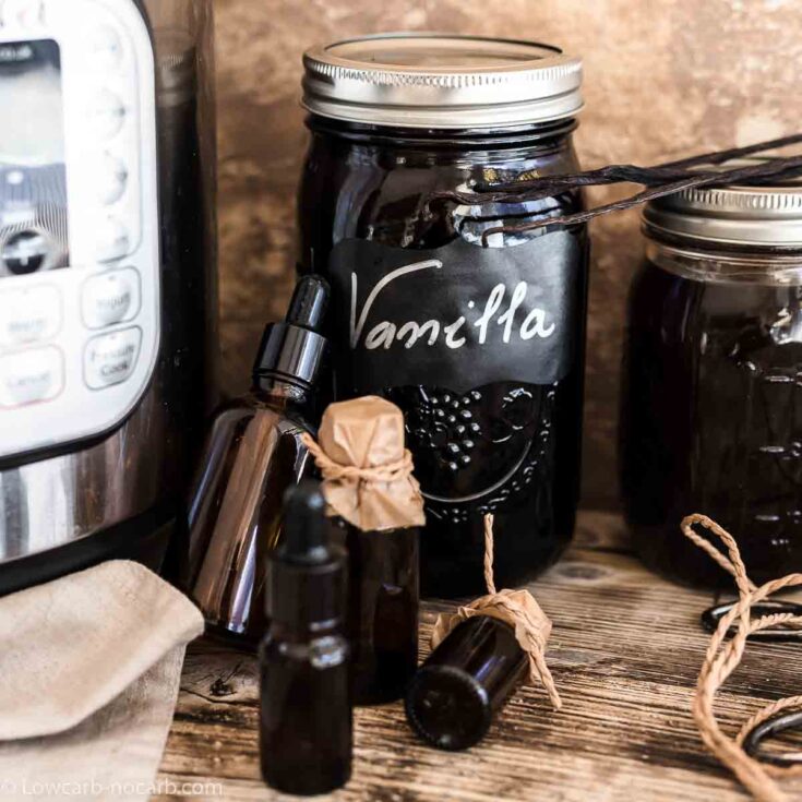 Vanilla Extract in a mason jar with Instant pot