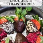 Healthy Chocolate Covered Strawberries with various toppings