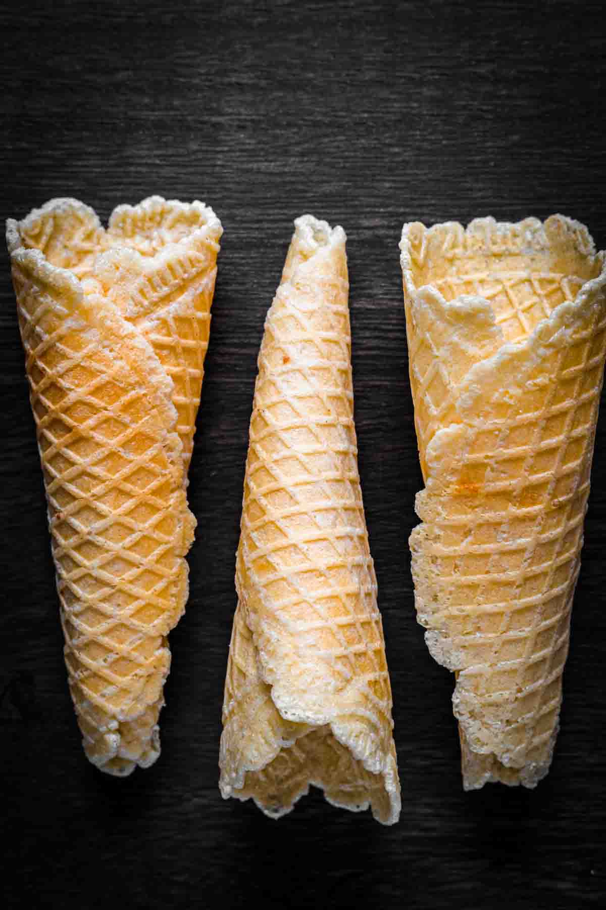 Keto Ice Cream Cones on a board