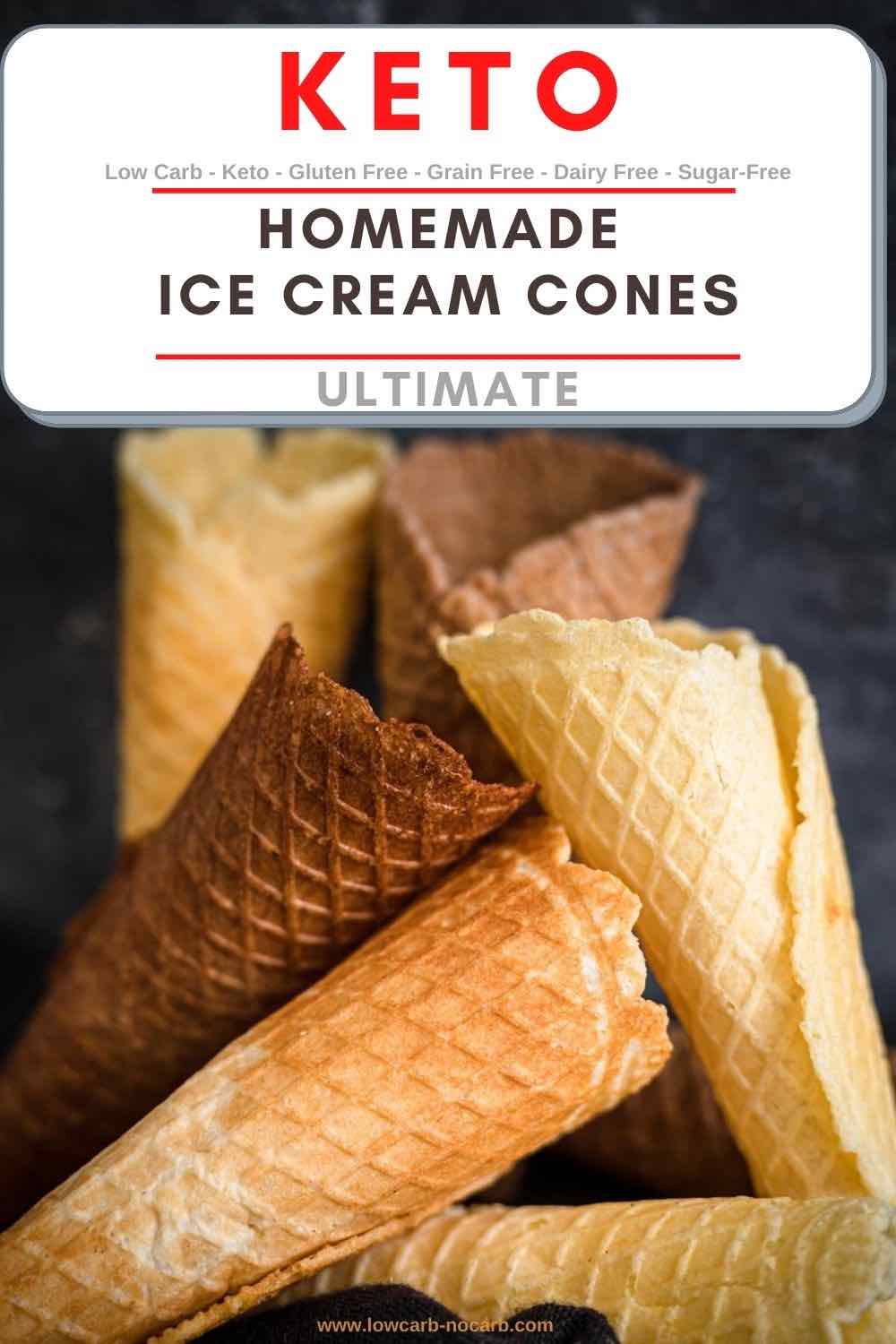 No Sugar Ice Cream Cones with grey background