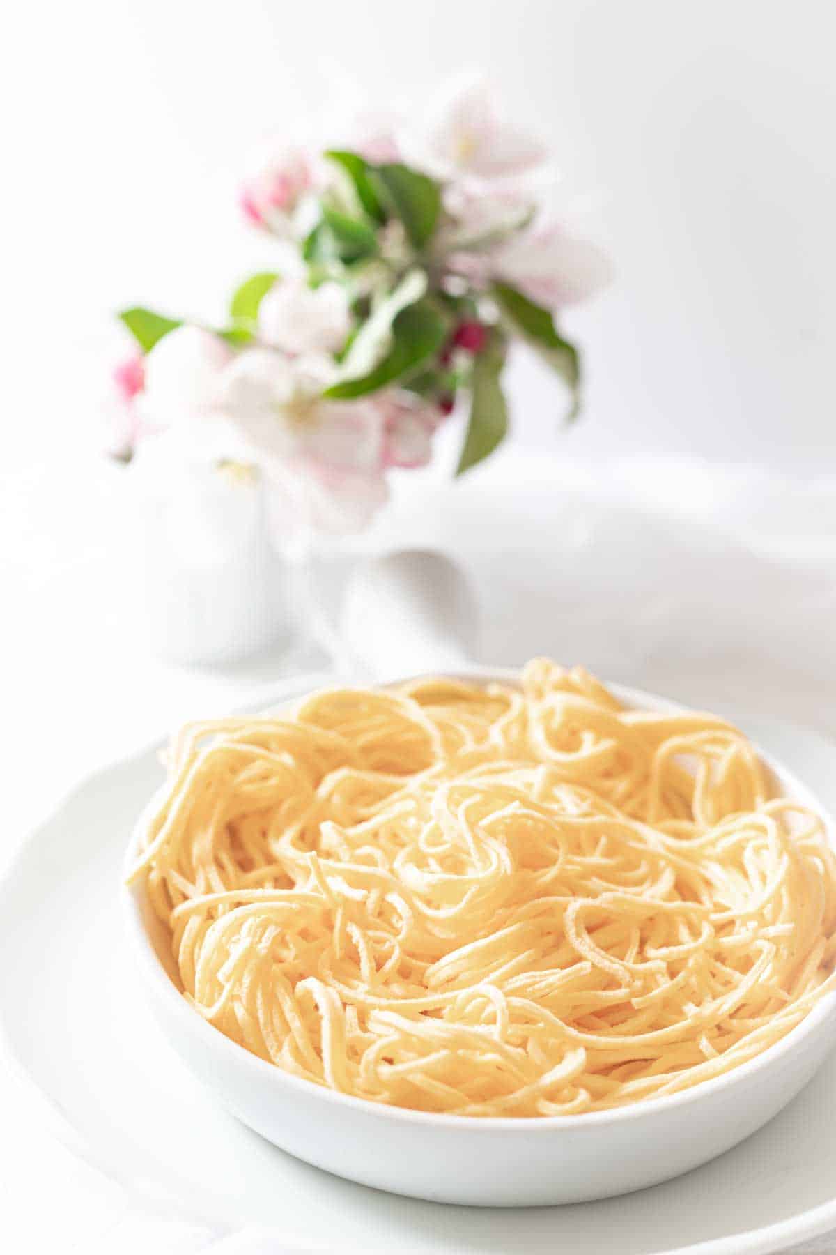 Keto Pasta Noodles in a white plate