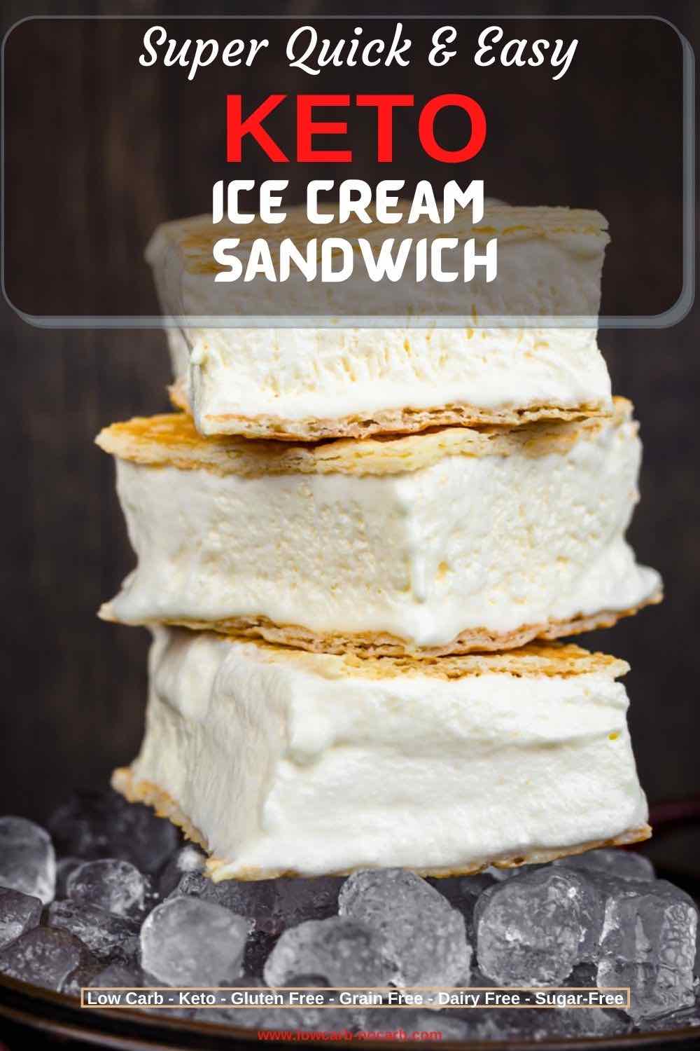 Keto Ice Cream Bars on top of each other served on ice