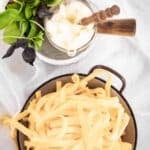 Low Carb Fettuccine Pasta served with cream cheese