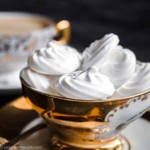 Keto Meringue Cookies in a coffee cup