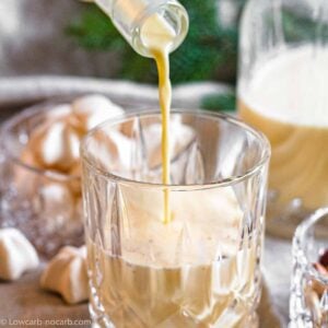 Sugar-Free Eggnog poured into a glass