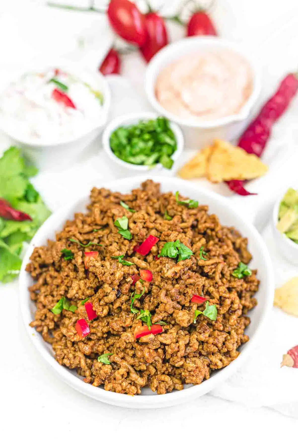 Best Homemade Ground Beef Taco Meat Recipe served in a white bowl