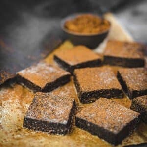 Keto Fudge Recipe sprinkled with cinnamon