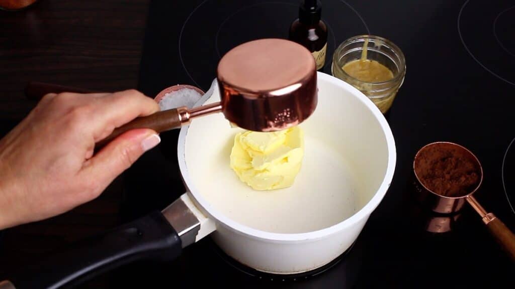 Recipe for Fudge brownies melting butter
