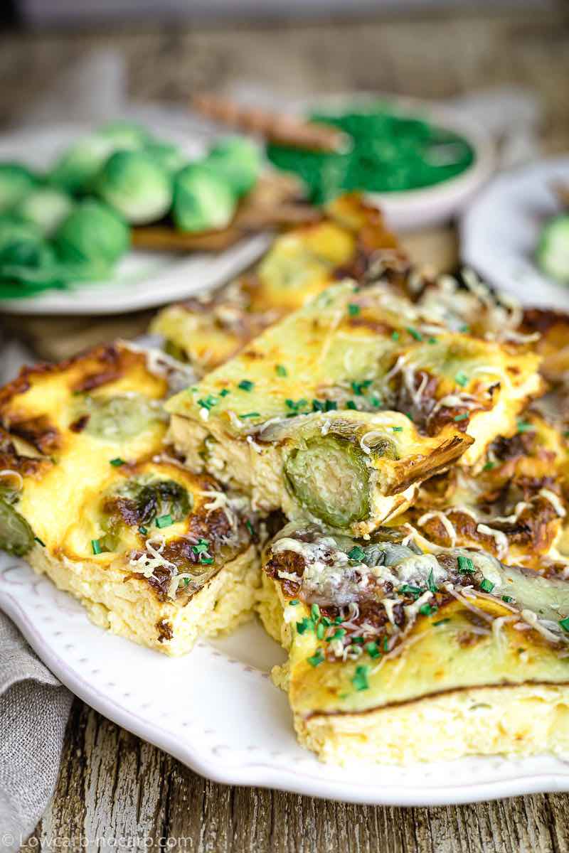 Low Carb Brussels Casserole on a plate