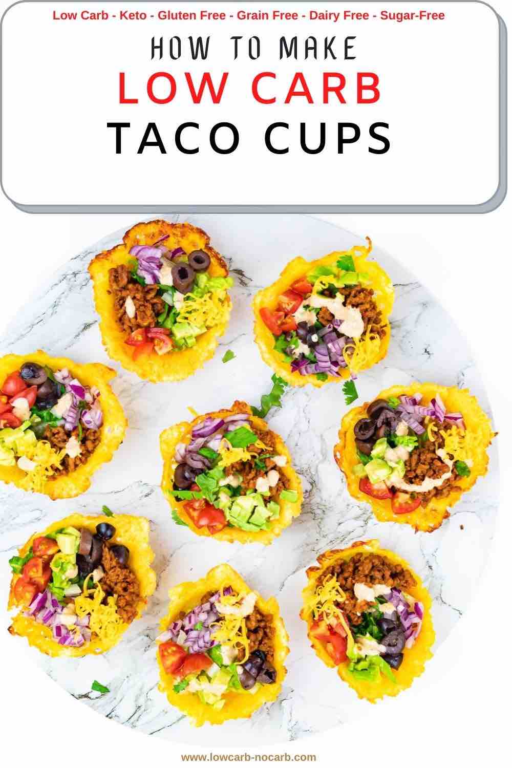 Hard Shell taco cups on a round tray