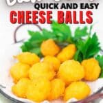Fried Cheese Balls in a bowl with parsley