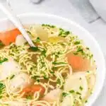 Keto Chicken Soup with keto egg noodles