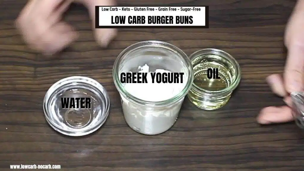Low Carb Burger Buns wet ingredients needed in a jars.