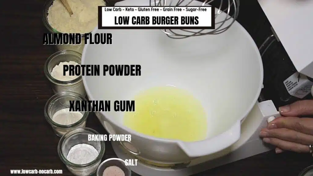 Low Carb Hamburger Buns dry ingredients needed.