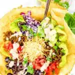 Taco Salad Bowl with cheese.