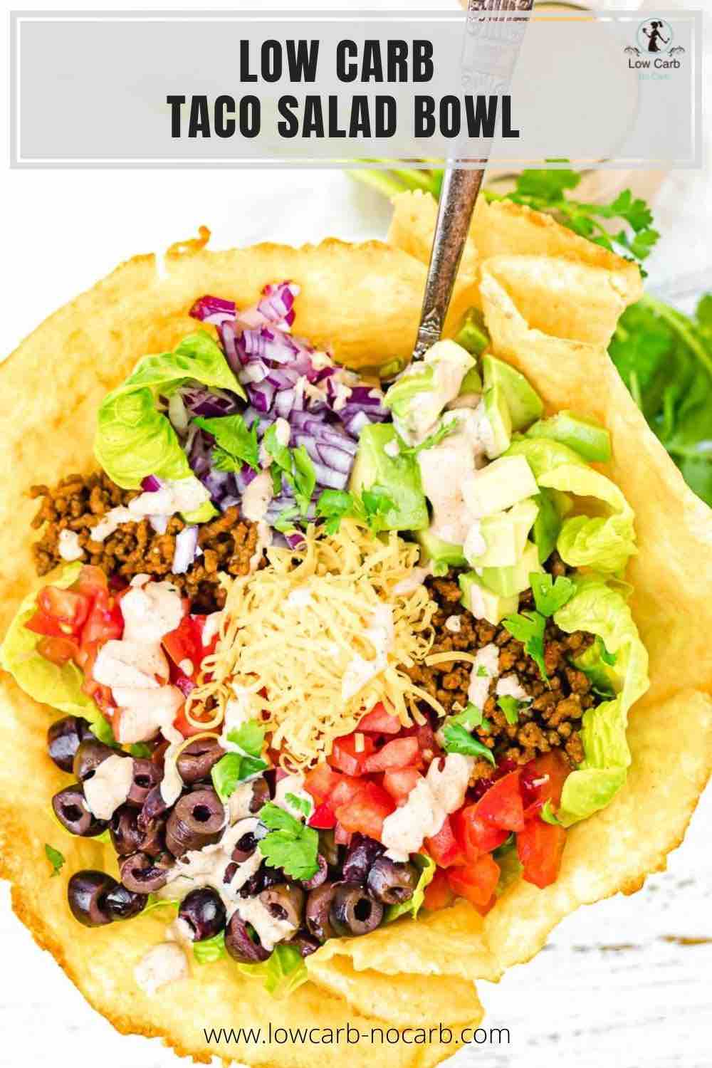 Taco Salad Bowl with cheese.