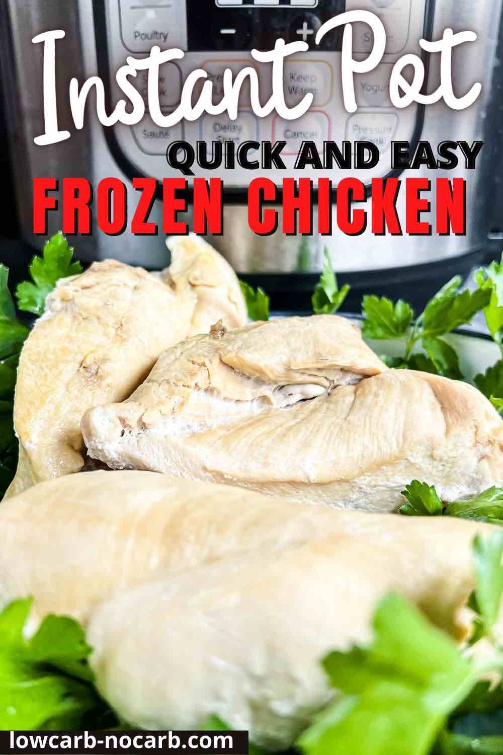 Frozen Chicken Breasts Instant Pot on a plate.