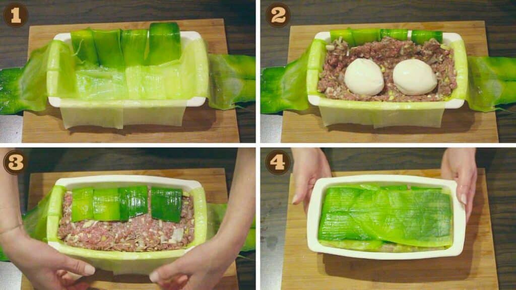 Low Carb Meatloaf Recipe with Cheese and Leeks.